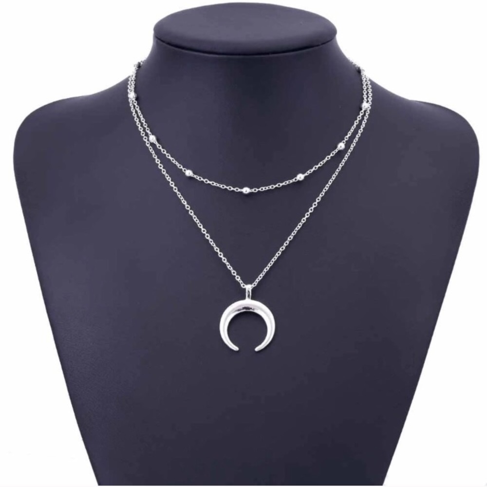 Last 1! New Boho Half Moon Necklace - Picture 4 of 5